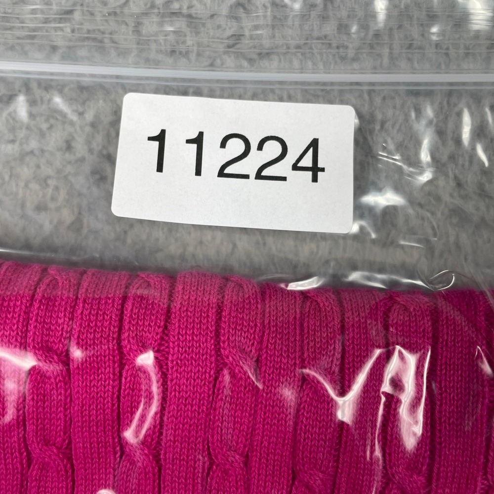 Lauren Active Ralph Lauren Full Zip Sweater Womens Large Pink Cable Knit Crest - Picture 11 of 11